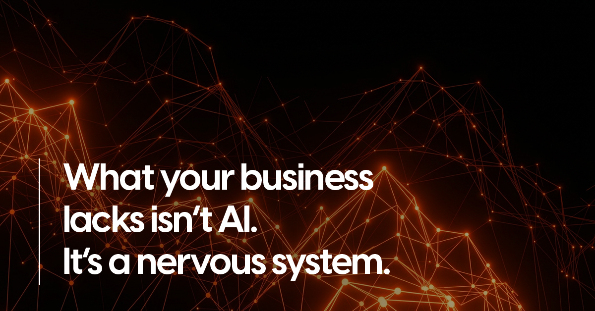 What your business lacks isn’t AI, it’s a nervous system — cover image for the IZZI AI perspective article.